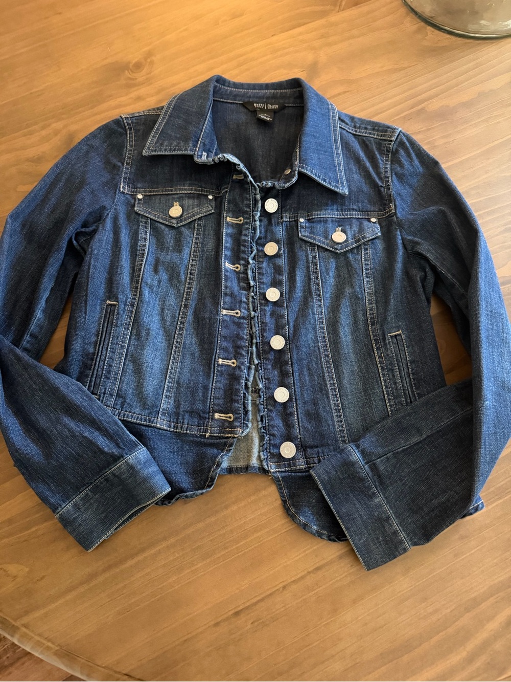 White House Black Market Women's Dark Blue Denim Jacket